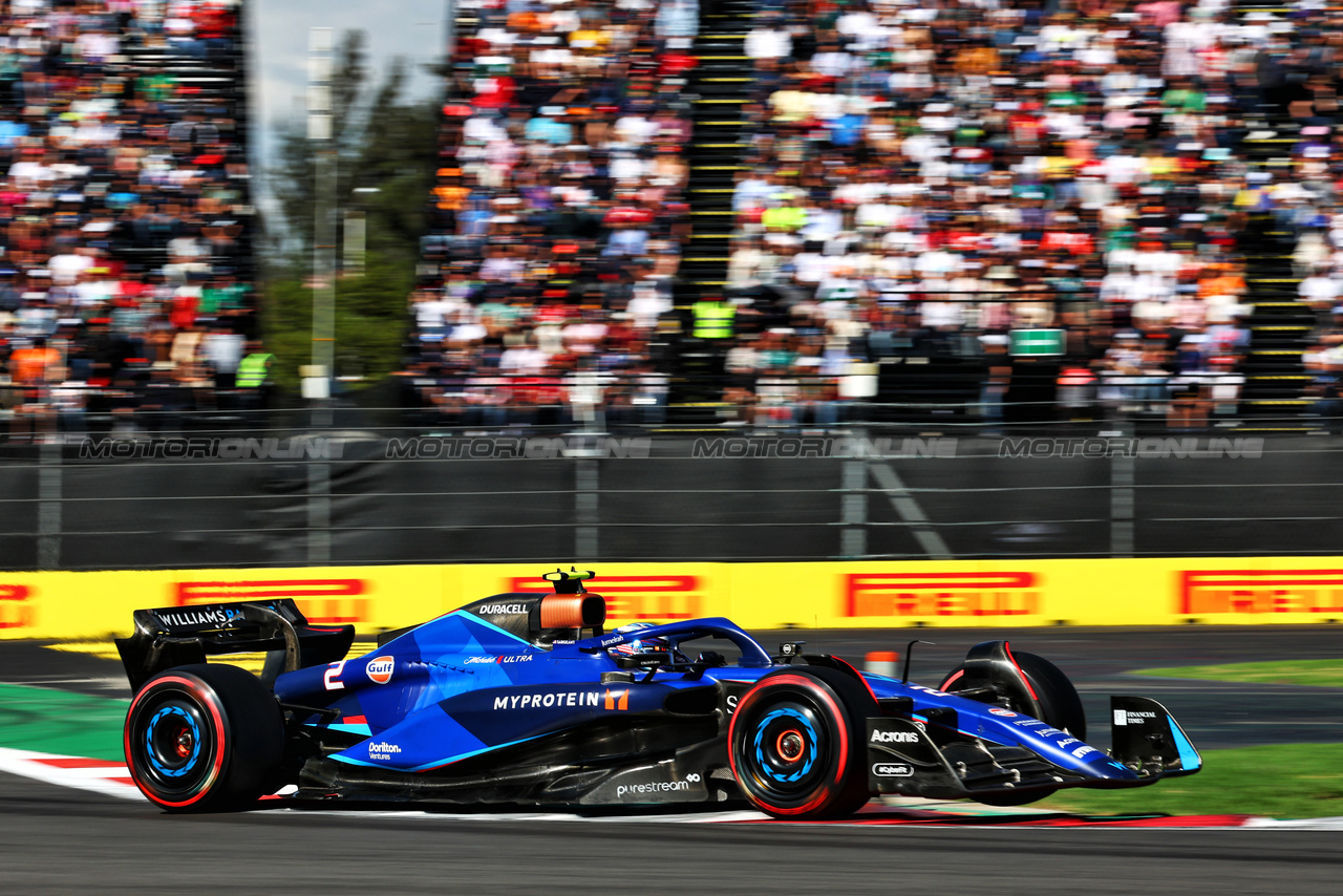GP MESSICO, Logan Sargeant (USA) Williams Racing FW45.

28.10.2023. Formula 1 World Championship, Rd 20, Mexican Grand Prix, Mexico City, Mexico, Qualifiche Day.

 - www.xpbimages.com, EMail: requests@xpbimages.com © Copyright: Coates / XPB Images