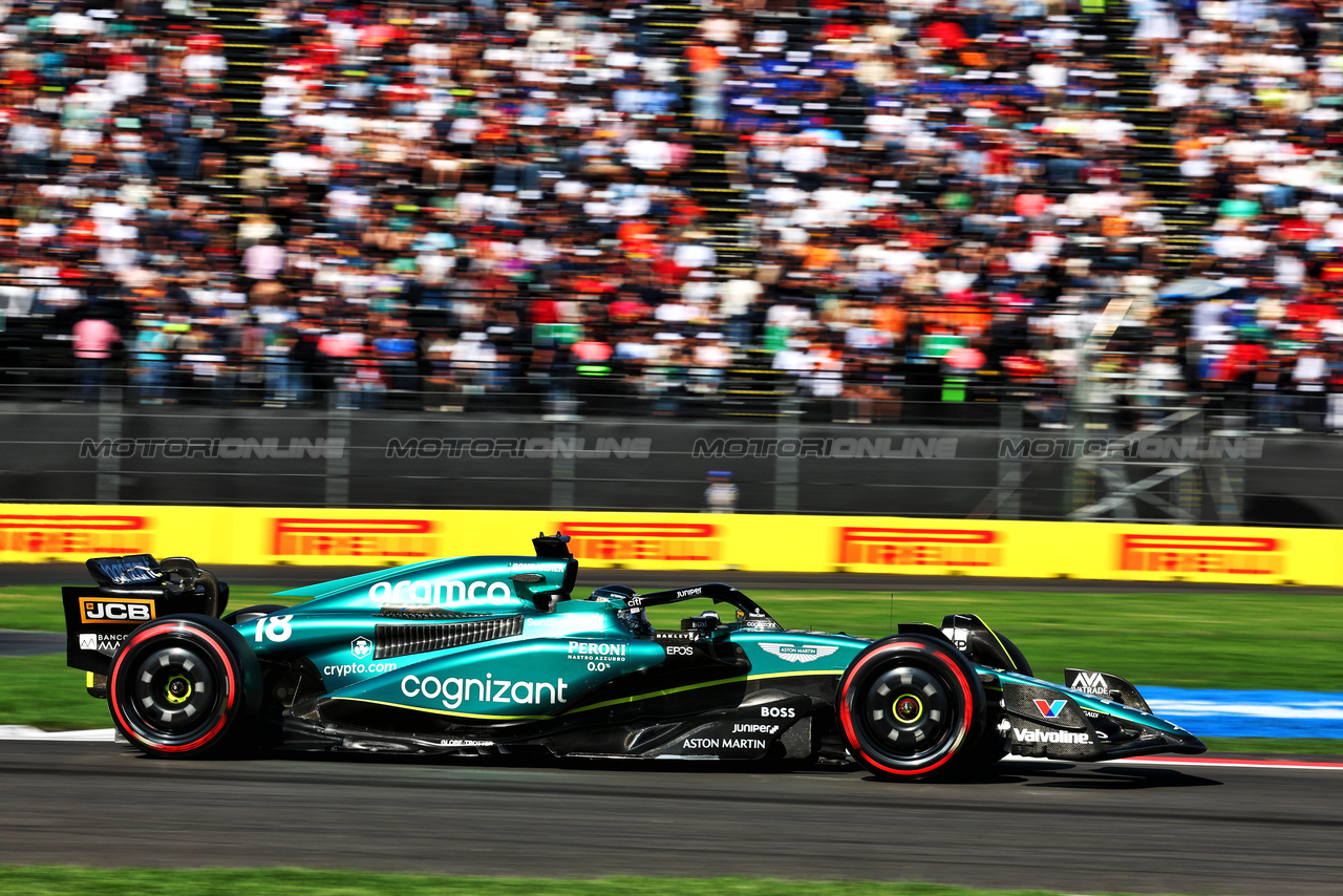 GP MESSICO, Lance Stroll (CDN) Aston Martin F1 Team AMR23.

28.10.2023. Formula 1 World Championship, Rd 20, Mexican Grand Prix, Mexico City, Mexico, Qualifiche Day.

 - www.xpbimages.com, EMail: requests@xpbimages.com © Copyright: Coates / XPB Images
