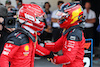 GP MESSICO, (L to R): Charles Leclerc (MON) Ferrari celebrates his pole position in qualifying parc ferme with second placed team mate Carlos Sainz Jr (ESP) Ferrari.
28.10.2023. Formula 1 World Championship, Rd 20, Mexican Grand Prix, Mexico City, Mexico, Qualifiche Day.
- www.xpbimages.com, EMail: requests@xpbimages.com © Copyright: Bearne / XPB Images