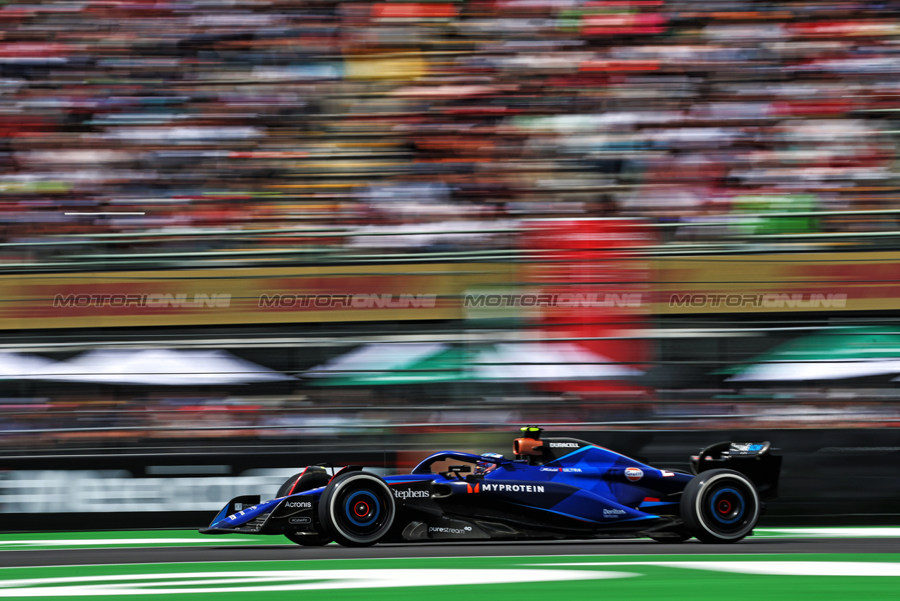 GP MESSICO, Logan Sargeant (USA) Williams Racing FW45.

27.10.2023. Formula 1 World Championship, Rd 20, Mexican Grand Prix, Mexico City, Mexico, Practice Day.

- www.xpbimages.com, EMail: requests@xpbimages.com © Copyright: Moy / XPB Images