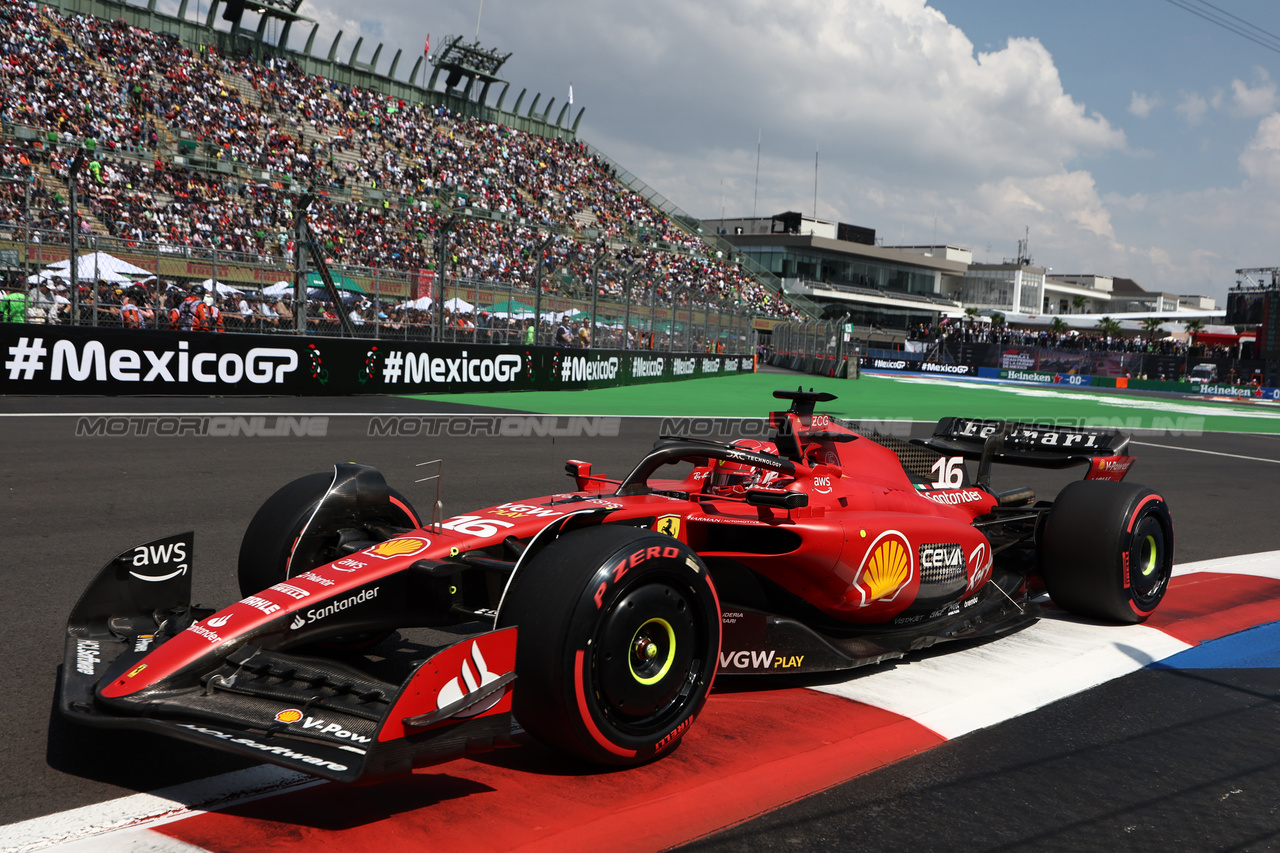 GP MESSICO, Charles Leclerc (MON) Ferrari SF-23.

27.10.2023. Formula 1 World Championship, Rd 20, Mexican Grand Prix, Mexico City, Mexico, Practice Day.

- www.xpbimages.com, EMail: requests@xpbimages.com © Copyright: Moy / XPB Images