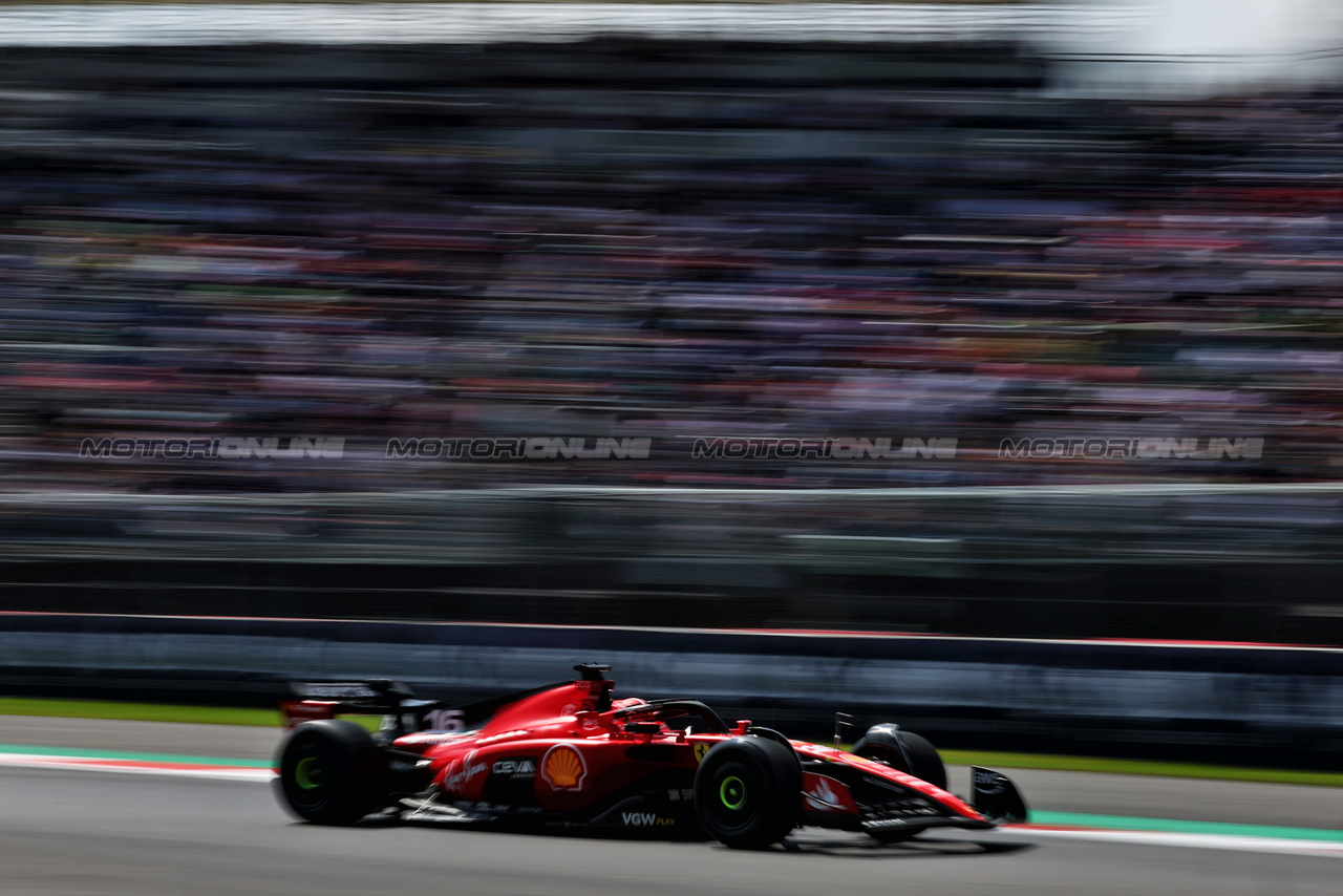 GP MESSICO, Charles Leclerc (MON) Ferrari SF-23.

27.10.2023. Formula 1 World Championship, Rd 20, Mexican Grand Prix, Mexico City, Mexico, Practice Day.

 - www.xpbimages.com, EMail: requests@xpbimages.com © Copyright: Coates / XPB Images