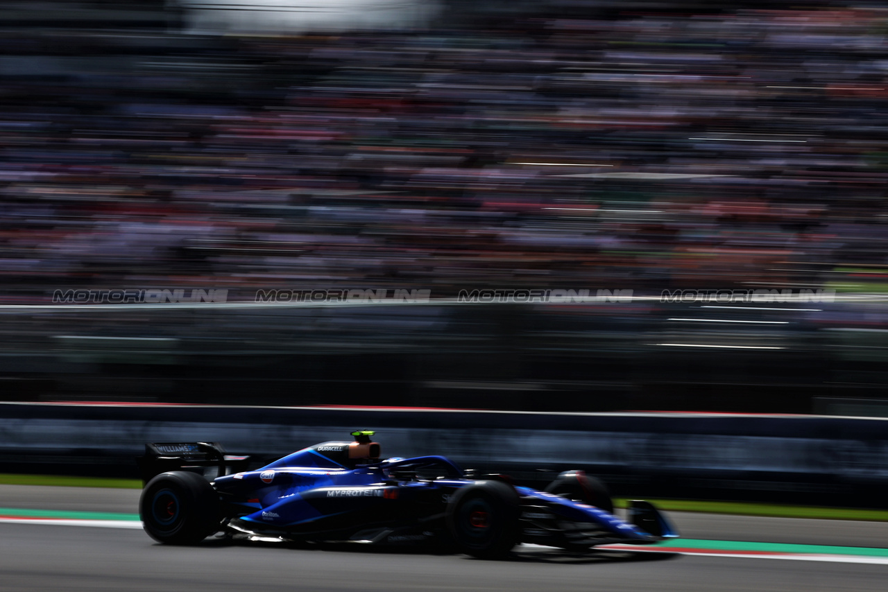 GP MESSICO, Logan Sargeant (USA) Williams Racing FW45.

27.10.2023. Formula 1 World Championship, Rd 20, Mexican Grand Prix, Mexico City, Mexico, Practice Day.

 - www.xpbimages.com, EMail: requests@xpbimages.com © Copyright: Coates / XPB Images