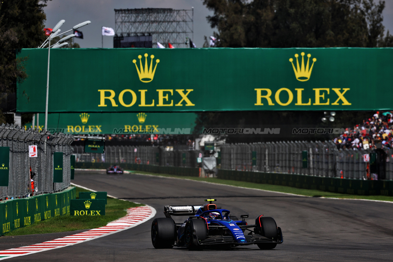 GP MESSICO, Logan Sargeant (USA) Williams Racing FW45.

27.10.2023. Formula 1 World Championship, Rd 20, Mexican Grand Prix, Mexico City, Mexico, Practice Day.

 - www.xpbimages.com, EMail: requests@xpbimages.com © Copyright: Coates / XPB Images
