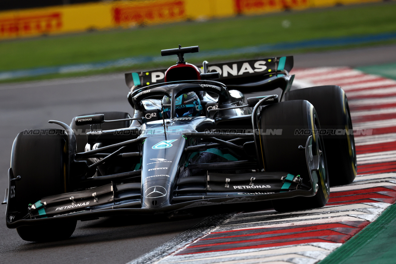GP MESSICO, George Russell (GBR) Mercedes AMG F1 W14.

27.10.2023. Formula 1 World Championship, Rd 20, Mexican Grand Prix, Mexico City, Mexico, Practice Day.

- www.xpbimages.com, EMail: requests@xpbimages.com © Copyright: Moy / XPB Images