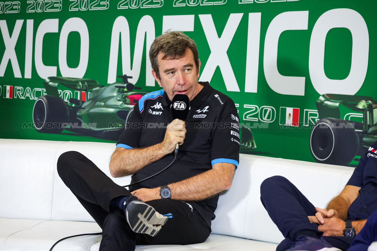 GP MESSICO, Bruno Famin (FRA) Alpine Motorsports Vice President in the FIA Press Conference.

27.10.2023. Formula 1 World Championship, Rd 20, Mexican Grand Prix, Mexico City, Mexico, Practice Day.

- www.xpbimages.com, EMail: requests@xpbimages.com © Copyright: XPB Images