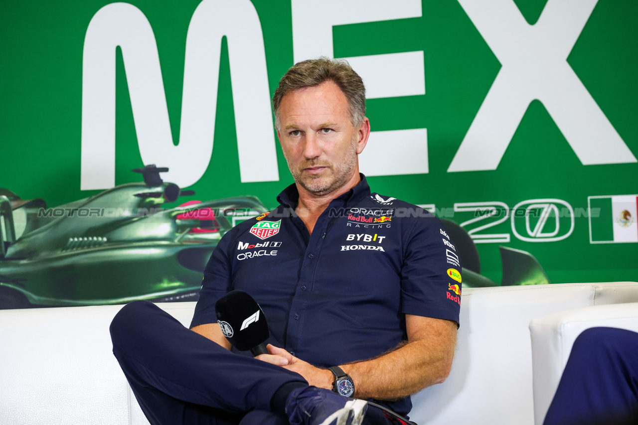 GP MESSICO, Christian Horner (GBR) Red Bull Racing Team Principal in the FIA Press Conference.

27.10.2023. Formula 1 World Championship, Rd 20, Mexican Grand Prix, Mexico City, Mexico, Practice Day.

- www.xpbimages.com, EMail: requests@xpbimages.com © Copyright: XPB Images
