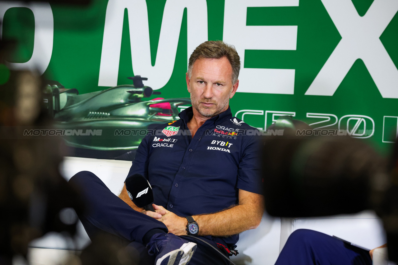 GP MESSICO, Christian Horner (GBR) Red Bull Racing Team Principal in the FIA Press Conference.

27.10.2023. Formula 1 World Championship, Rd 20, Mexican Grand Prix, Mexico City, Mexico, Practice Day.

- www.xpbimages.com, EMail: requests@xpbimages.com © Copyright: XPB Images
