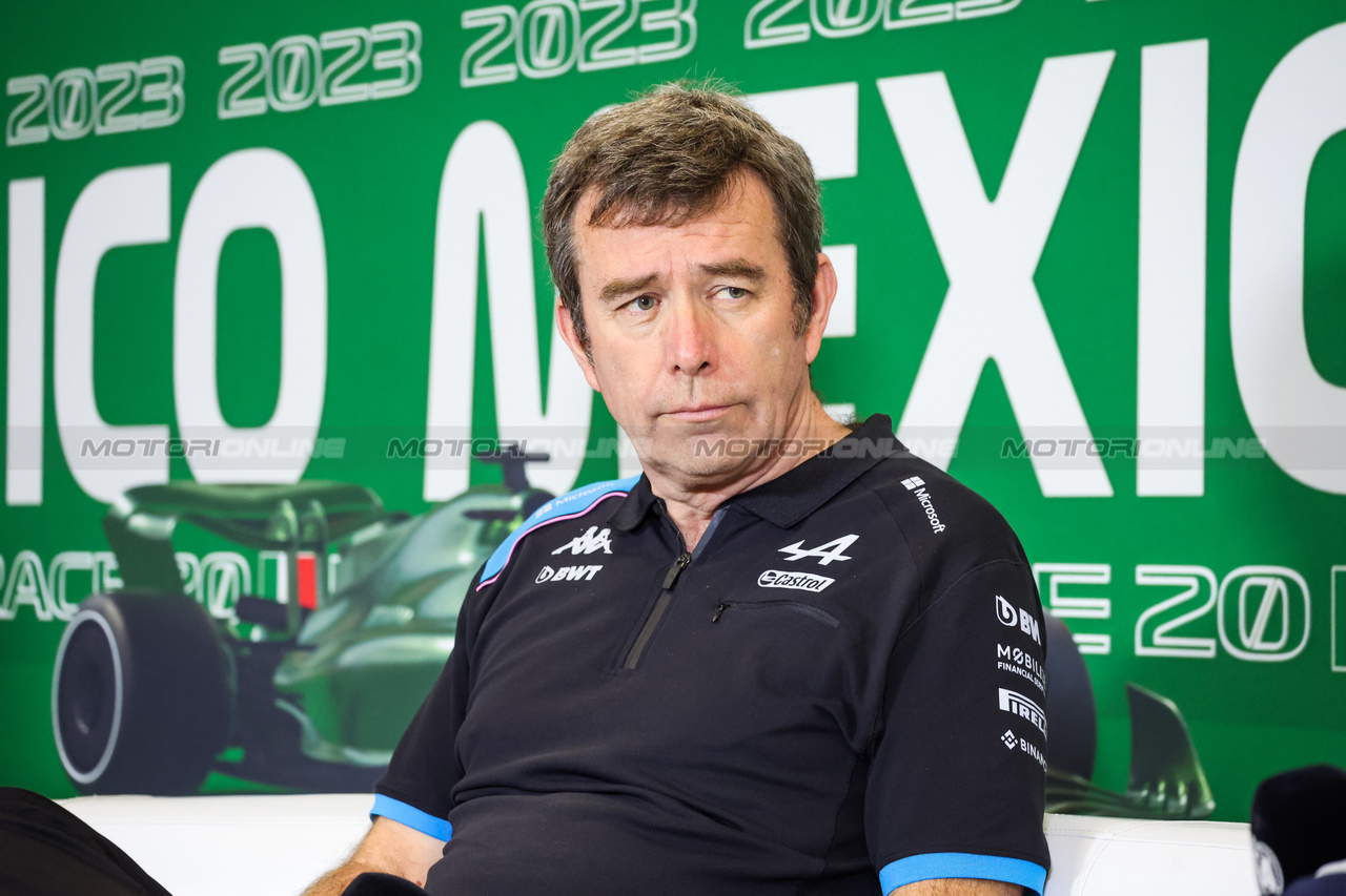 GP MESSICO, Bruno Famin (FRA) Alpine Motorsports Vice President in the FIA Press Conference.

27.10.2023. Formula 1 World Championship, Rd 20, Mexican Grand Prix, Mexico City, Mexico, Practice Day.

- www.xpbimages.com, EMail: requests@xpbimages.com © Copyright: XPB Images