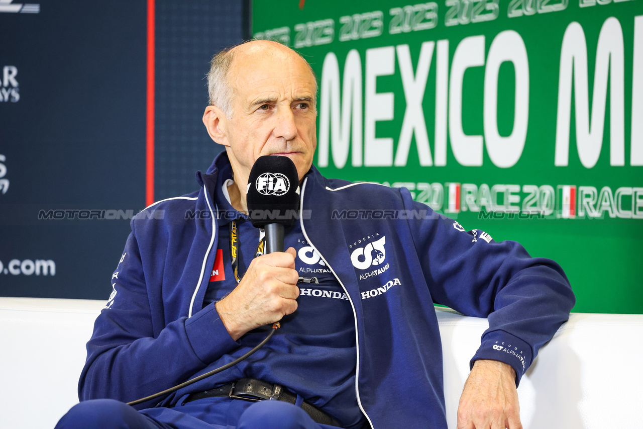 GP MESSICO, Franz Tost (AUT) AlphaTauri Team Principal in the FIA Press Conference.

27.10.2023. Formula 1 World Championship, Rd 20, Mexican Grand Prix, Mexico City, Mexico, Practice Day.

- www.xpbimages.com, EMail: requests@xpbimages.com © Copyright: XPB Images