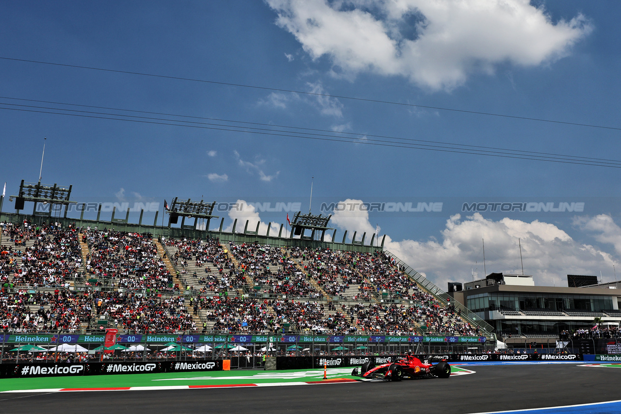 GP MESSICO, Charles Leclerc (MON) Ferrari SF-23.

27.10.2023. Formula 1 World Championship, Rd 20, Mexican Grand Prix, Mexico City, Mexico, Practice Day.

- www.xpbimages.com, EMail: requests@xpbimages.com © Copyright: Moy / XPB Images