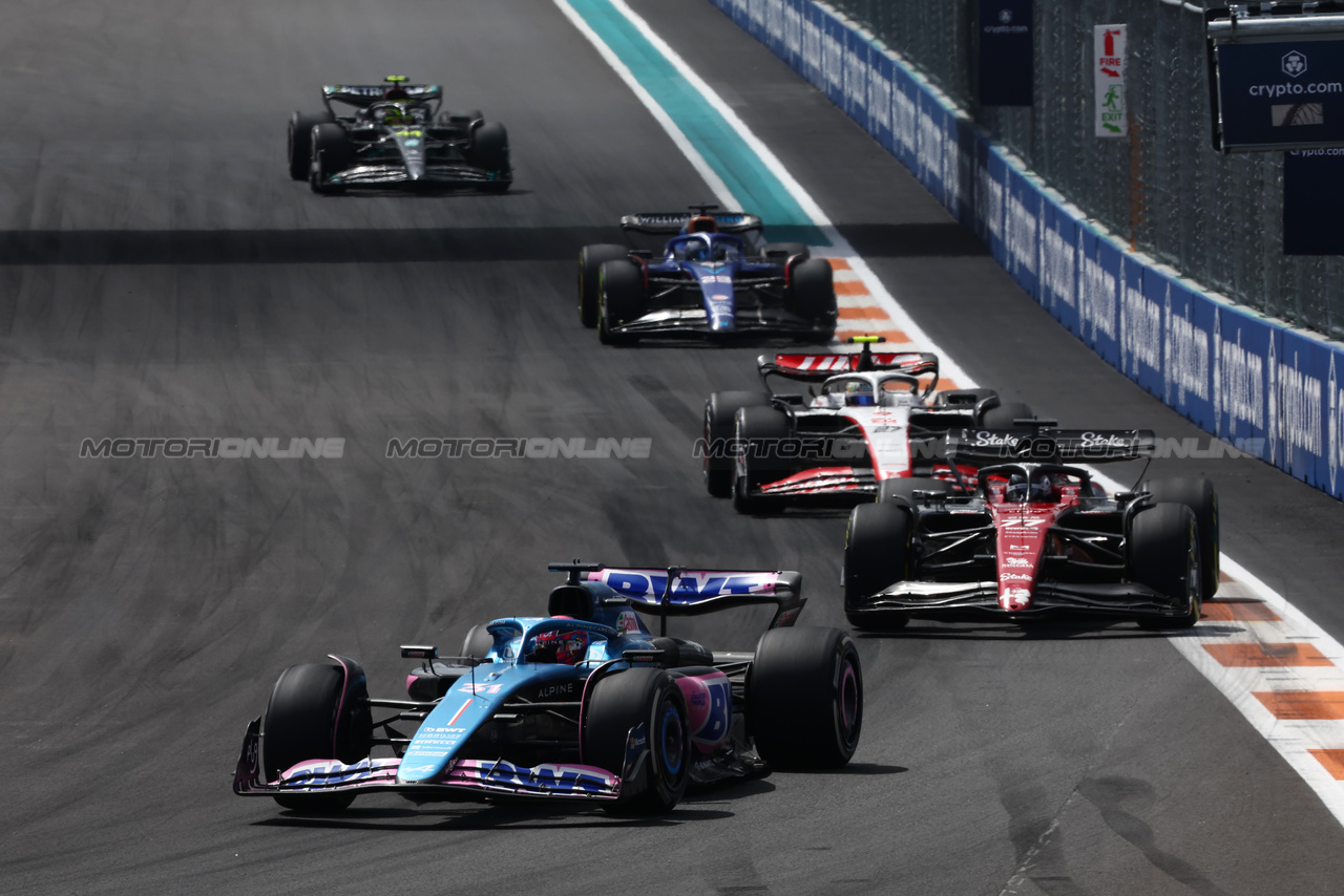 GP MIAMI, Esteban Ocon (FRA) Alpine F1 Team A523.

07.05.2023. Formula 1 World Championship, Rd 5, Miami Grand Prix, Miami, Florida, USA, Gara Day.

- www.xpbimages.com, EMail: requests@xpbimages.com ¬© Copyright: Batchelor / XPB Images