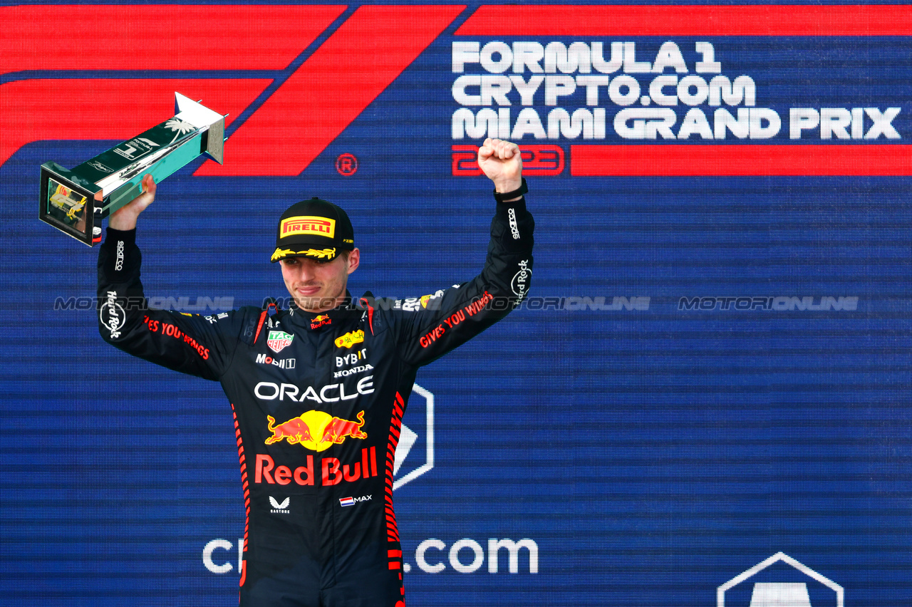 GP MIAMI, Max Verstappen (NLD), Red Bull Racing 
07.05.2023. Formula 1 World Championship, Rd 5, Miami Grand Prix, Miami, Florida, USA, Gara Day.
- www.xpbimages.com, EMail: requests@xpbimages.com ¬© Copyright: Charniaux / XPB Images