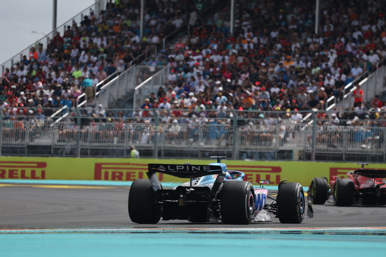 GP MIAMI, Esteban Ocon (FRA) Alpine F1 Team A523.

07.05.2023. Formula 1 World Championship, Rd 5, Miami Grand Prix, Miami, Florida, USA, Gara Day.

- www.xpbimages.com, EMail: requests@xpbimages.com ¬© Copyright: Bearne / XPB Images