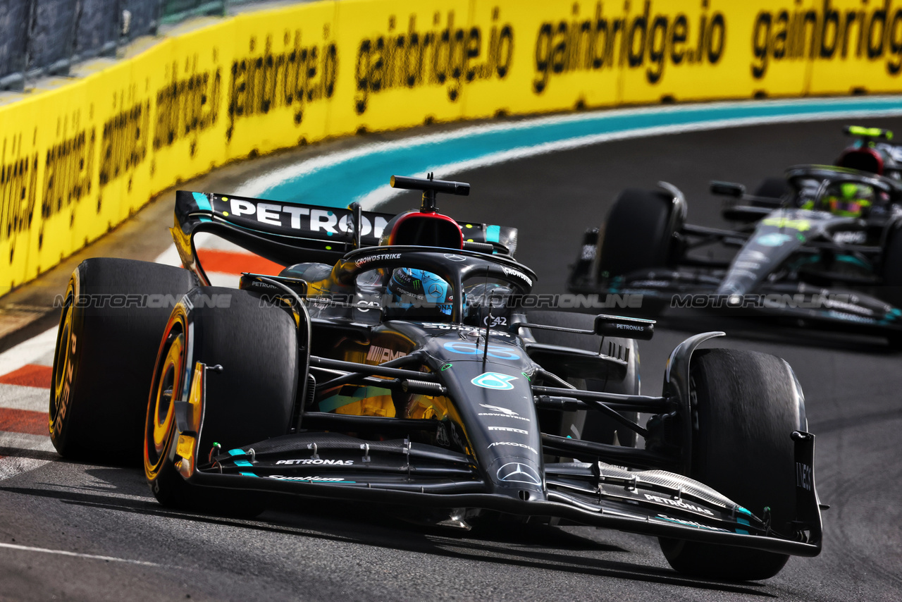 GP MIAMI, George Russell (GBR) Mercedes AMG F1 W14.

07.05.2023. Formula 1 World Championship, Rd 5, Miami Grand Prix, Miami, Florida, USA, Gara Day.

 - www.xpbimages.com, EMail: requests@xpbimages.com ¬© Copyright: Coates / XPB Images