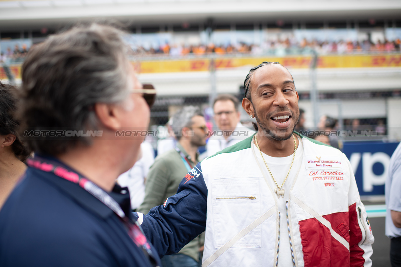 GP MIAMI, Ludacris (USA) Rapper on the grid with Michael Andretti (USA) on the grid.

07.05.2023. Formula 1 World Championship, Rd 5, Miami Grand Prix, Miami, Florida, USA, Gara Day.

- www.xpbimages.com, EMail: requests@xpbimages.com ¬© Copyright: Price / XPB Images