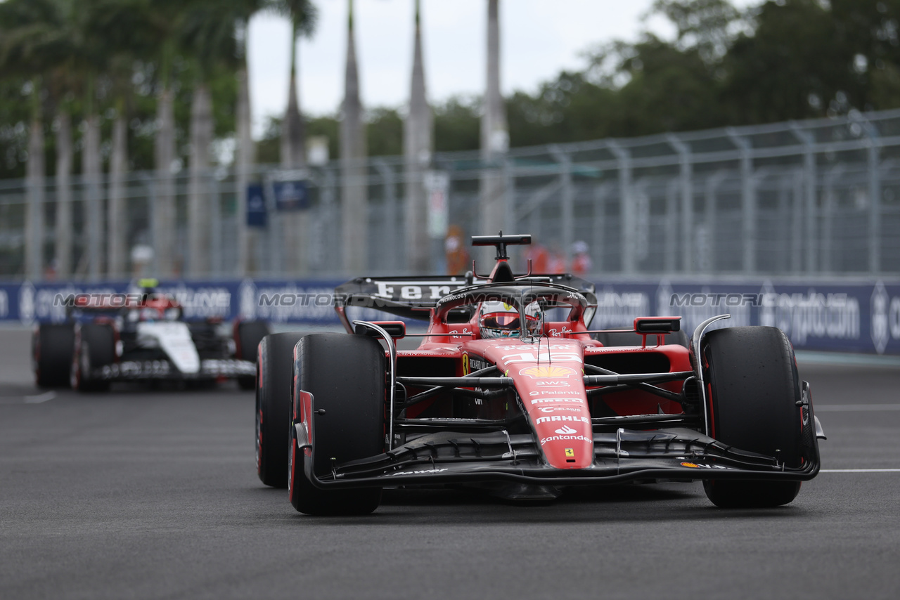 GP MIAMI, Charles Leclerc (MON) Ferrari SF-23 on the grid.

07.05.2023. Formula 1 World Championship, Rd 5, Miami Grand Prix, Miami, Florida, USA, Gara Day.

 - www.xpbimages.com, EMail: requests@xpbimages.com ¬© Copyright: Gilbert / XPB Images