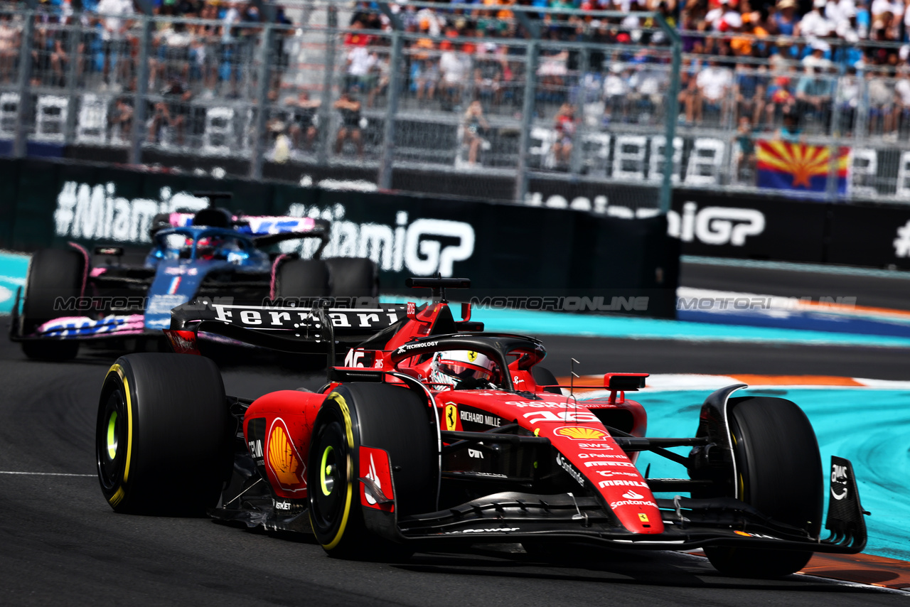 GP MIAMI, Charles Leclerc (MON) Ferrari SF-23.

07.05.2023. Formula 1 World Championship, Rd 5, Miami Grand Prix, Miami, Florida, USA, Gara Day.

- www.xpbimages.com, EMail: requests@xpbimages.com ¬© Copyright: Charniaux / XPB Images