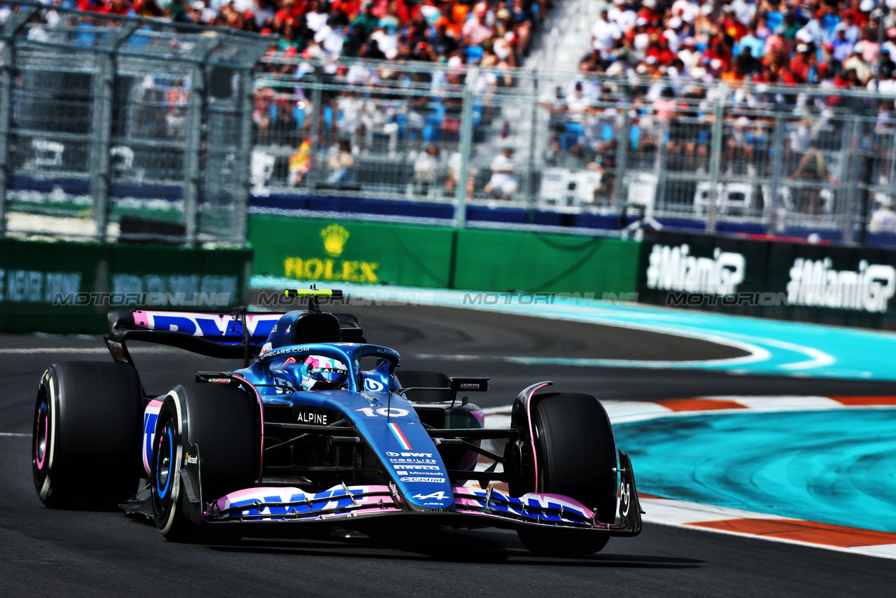 GP MIAMI, Pierre Gasly (FRA) Alpine F1 Team A523.

07.05.2023. Formula 1 World Championship, Rd 5, Miami Grand Prix, Miami, Florida, USA, Gara Day.

- www.xpbimages.com, EMail: requests@xpbimages.com ¬© Copyright: Charniaux / XPB Images