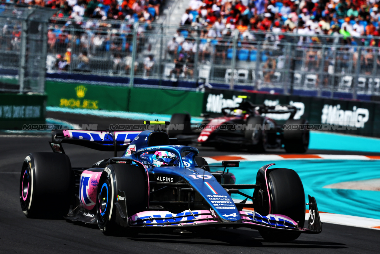 GP MIAMI, Pierre Gasly (FRA) Alpine F1 Team A523.

07.05.2023. Formula 1 World Championship, Rd 5, Miami Grand Prix, Miami, Florida, USA, Gara Day.

- www.xpbimages.com, EMail: requests@xpbimages.com ¬© Copyright: Charniaux / XPB Images