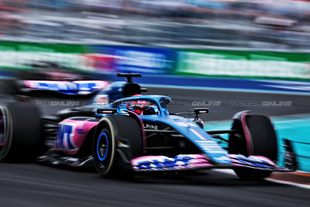 GP MIAMI, Esteban Ocon (FRA) Alpine F1 Team A523.

07.05.2023. Formula 1 World Championship, Rd 5, Miami Grand Prix, Miami, Florida, USA, Gara Day.

- www.xpbimages.com, EMail: requests@xpbimages.com ¬© Copyright: Charniaux / XPB Images