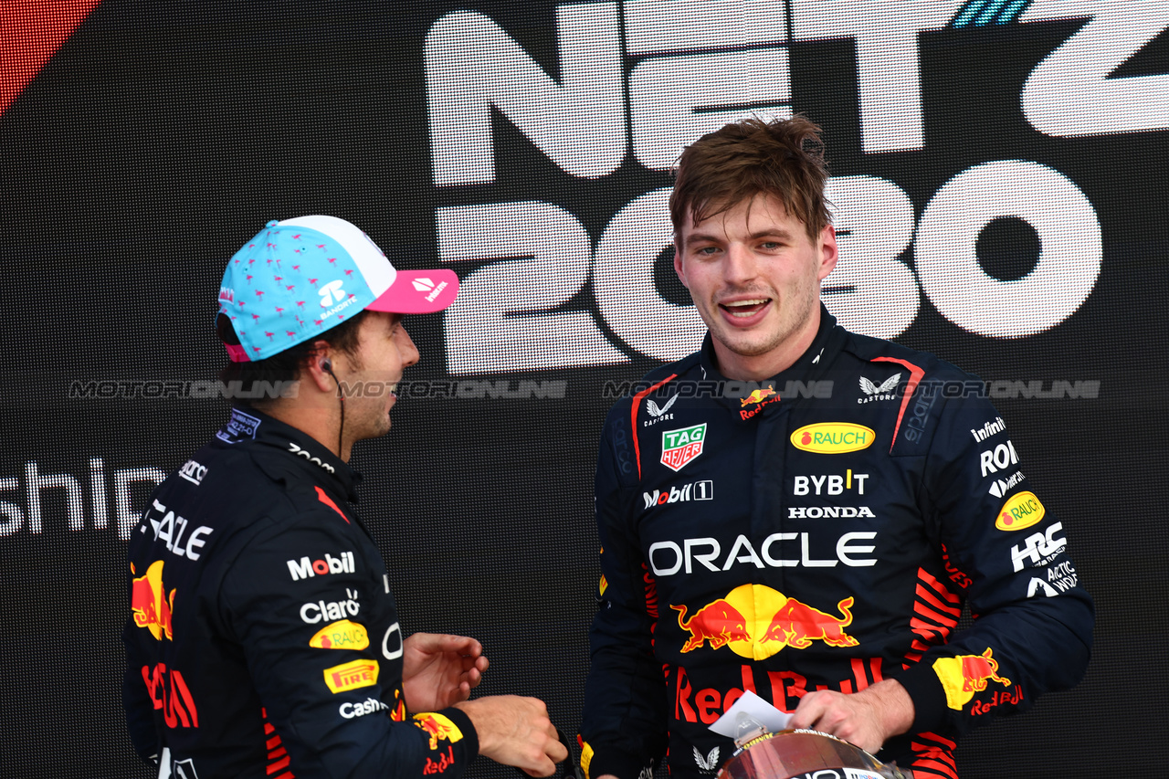 GP MIAMI, 1st place Max Verstappen (NLD) Red Bull Racing RB19, 2nd place Sergio Perez (MEX) Red Bull Racing RB19.
07.05.2023. Formula 1 World Championship, Rd 5, Miami Grand Prix, Miami, Florida, USA, Gara Day.
- www.xpbimages.com, EMail: requests@xpbimages.com ¬© Copyright: Batchelor / XPB Images