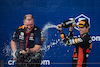 GP MIAMI, (L to R): Oliver Hughes (GBR) Red Bull Racing Chief Marketing Officer celebrates on the podium with Sergio Perez (MEX) Red Bull Racing.
07.05.2023. Formula 1 World Championship, Rd 5, Miami Grand Prix, Miami, Florida, USA, Gara Day.
- www.xpbimages.com, EMail: requests@xpbimages.com ¬© Copyright: Bearne / XPB Images