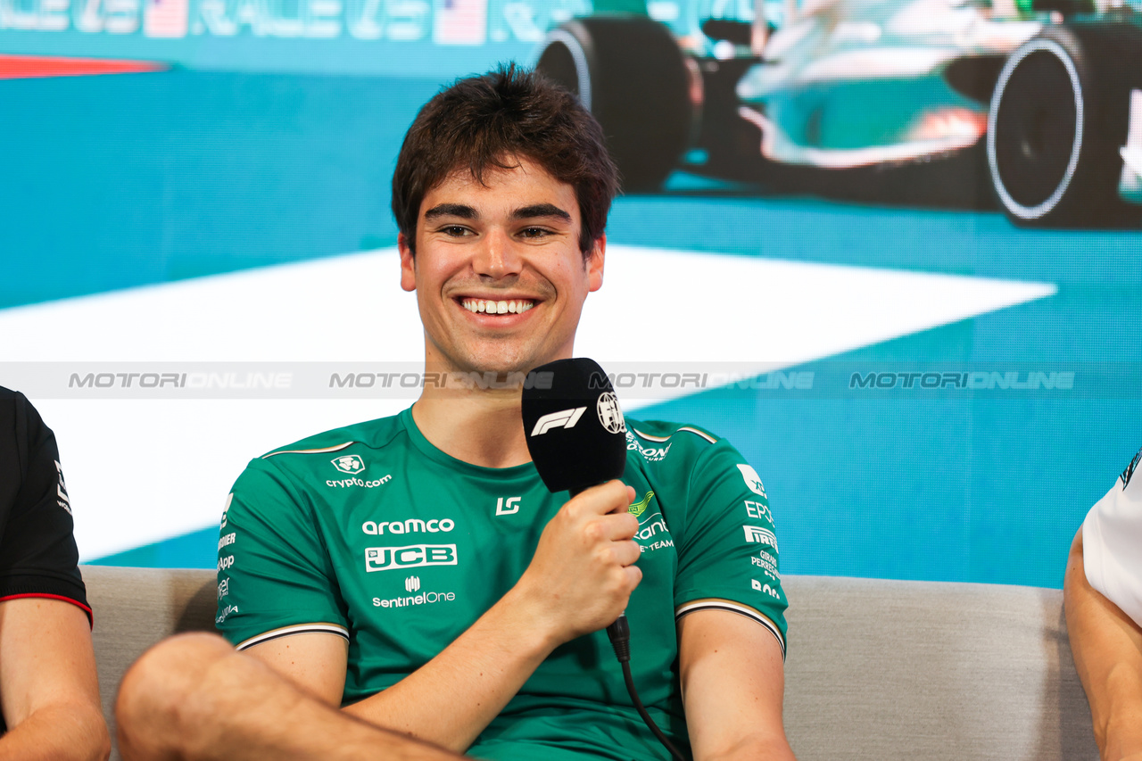 GP MIAMI, Lance Stroll (CDN) Aston Martin F1 Team in the FIA Press Conference.

04.05.2023. Formula 1 World Championship, Rd 5, Miami Grand Prix, Miami, Florida, USA, Preparation Day.

- www.xpbimages.com, EMail: requests@xpbimages.com ¬© Copyright: XPB Images