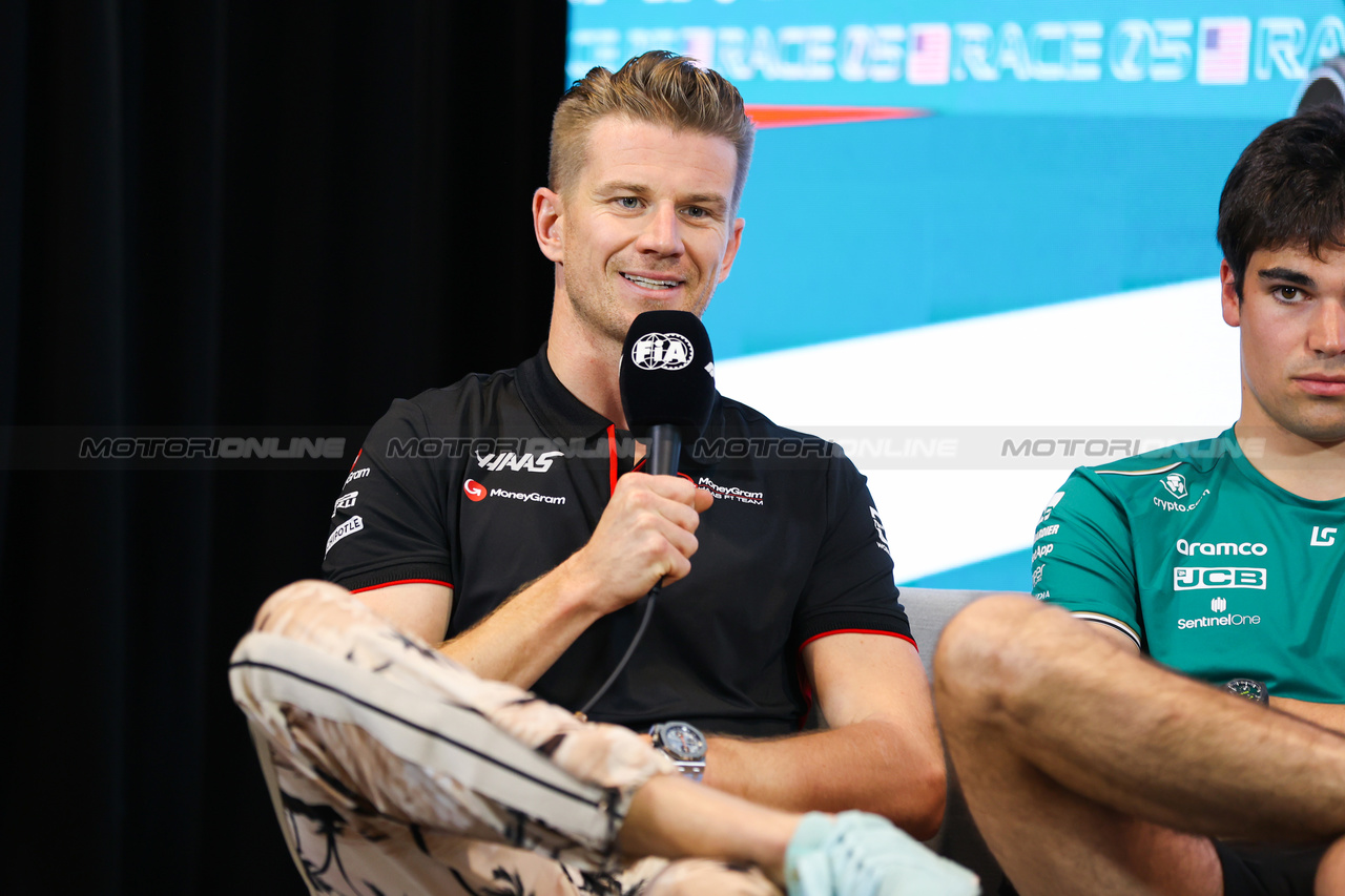 GP MIAMI, Nico Hulkenberg (GER) Haas F1 Team in the FIA Press Conference.

04.05.2023. Formula 1 World Championship, Rd 5, Miami Grand Prix, Miami, Florida, USA, Preparation Day.

- www.xpbimages.com, EMail: requests@xpbimages.com ¬© Copyright: XPB Images