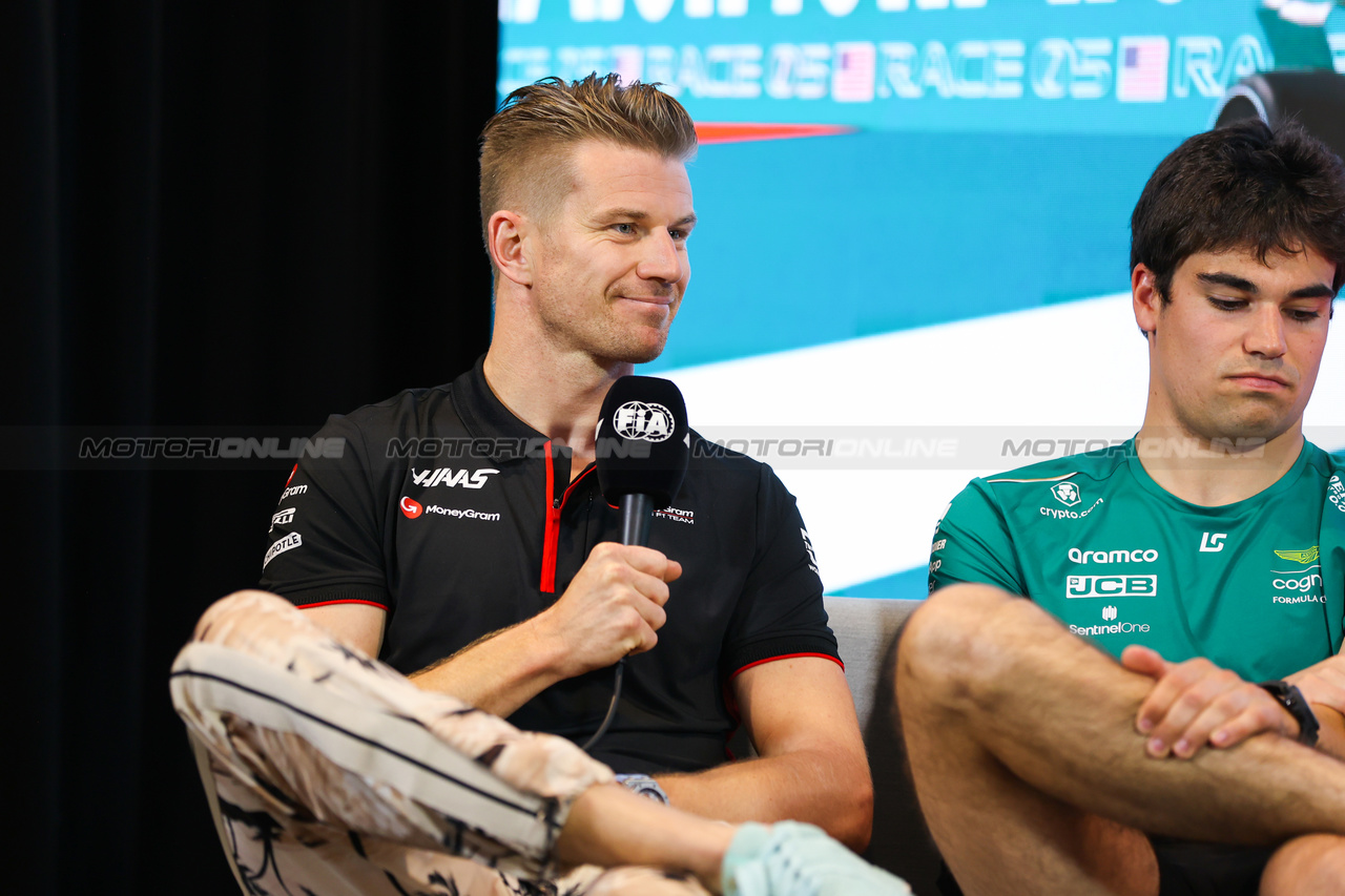 GP MIAMI, Nico Hulkenberg (GER) Haas F1 Team in the FIA Press Conference.

04.05.2023. Formula 1 World Championship, Rd 5, Miami Grand Prix, Miami, Florida, USA, Preparation Day.

- www.xpbimages.com, EMail: requests@xpbimages.com ¬© Copyright: XPB Images