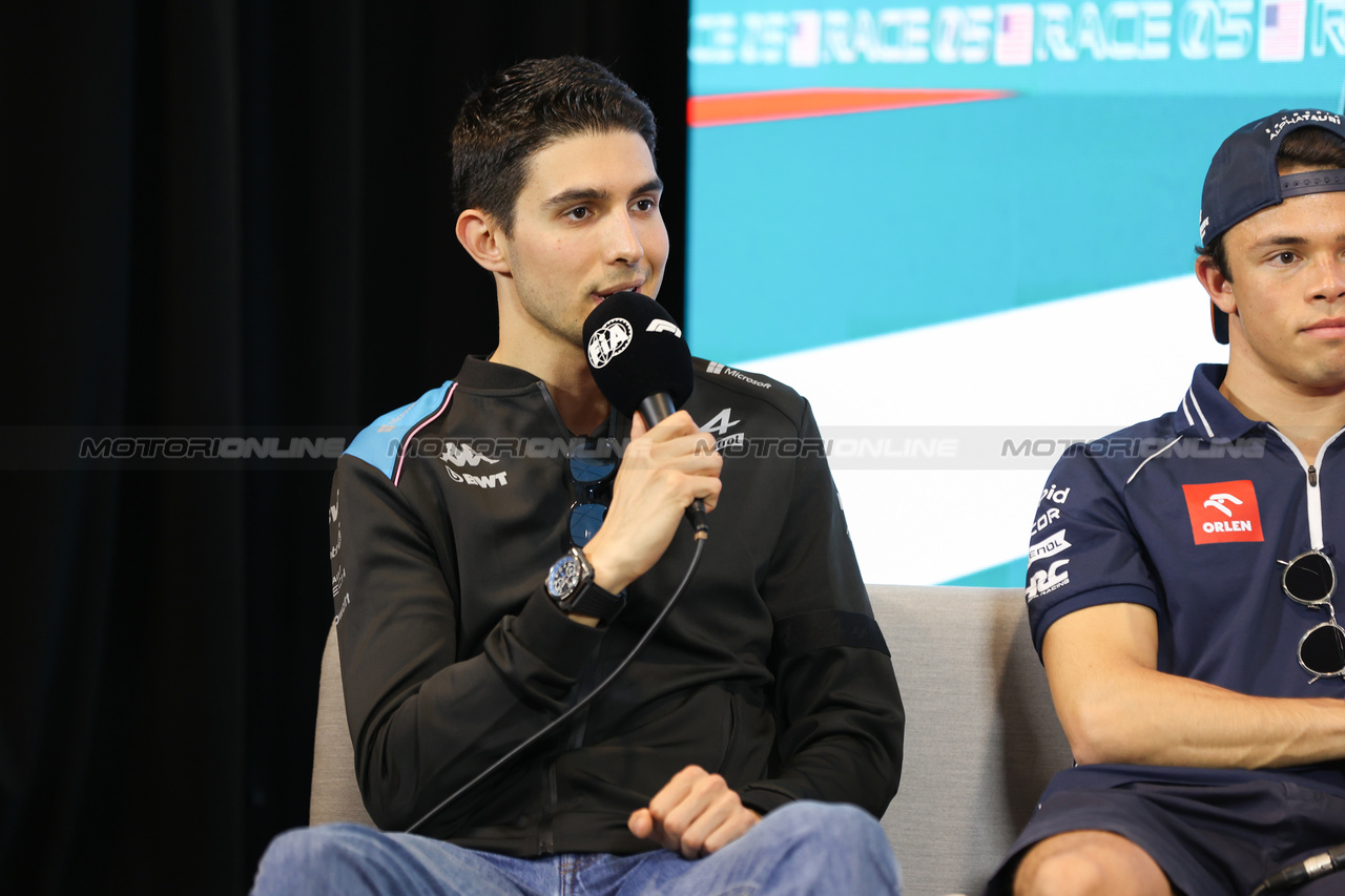 GP MIAMI, Esteban Ocon (FRA) Alpine F1 Team in the FIA Press Conference.

04.05.2023. Formula 1 World Championship, Rd 5, Miami Grand Prix, Miami, Florida, USA, Preparation Day.

- www.xpbimages.com, EMail: requests@xpbimages.com ¬© Copyright: XPB Images