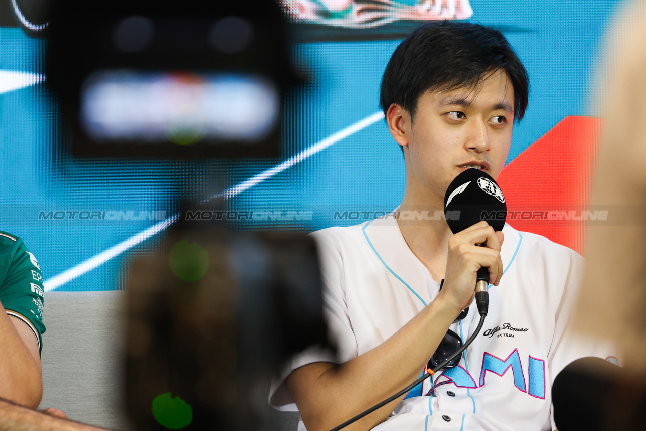 GP MIAMI, Zhou Guanyu (CHN) Alfa Romeo F1 Team in the FIA Press Conference.

04.05.2023. Formula 1 World Championship, Rd 5, Miami Grand Prix, Miami, Florida, USA, Preparation Day.

- www.xpbimages.com, EMail: requests@xpbimages.com ¬© Copyright: XPB Images