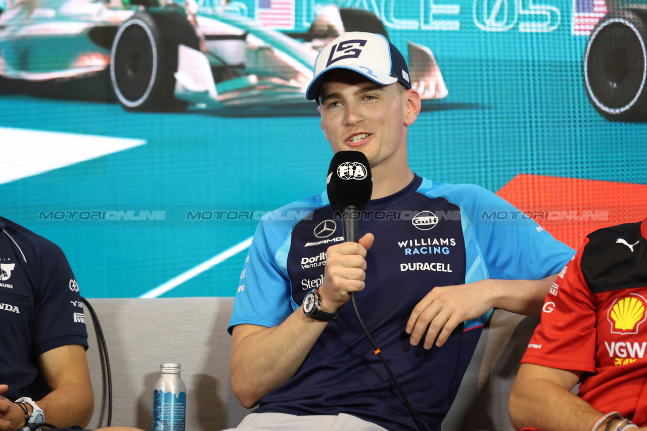 GP MIAMI, Logan Sargeant (USA) Williams Racing in the FIA Press Conference.

04.05.2023. Formula 1 World Championship, Rd 5, Miami Grand Prix, Miami, Florida, USA, Preparation Day.

- www.xpbimages.com, EMail: requests@xpbimages.com ¬© Copyright: XPB Images