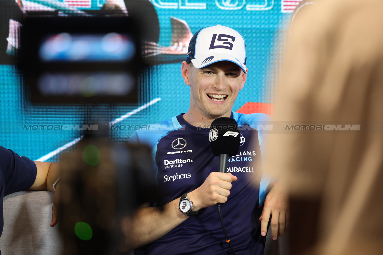 GP MIAMI, Logan Sargeant (USA) Williams Racing in the FIA Press Conference.

04.05.2023. Formula 1 World Championship, Rd 5, Miami Grand Prix, Miami, Florida, USA, Preparation Day.

- www.xpbimages.com, EMail: requests@xpbimages.com ¬© Copyright: XPB Images