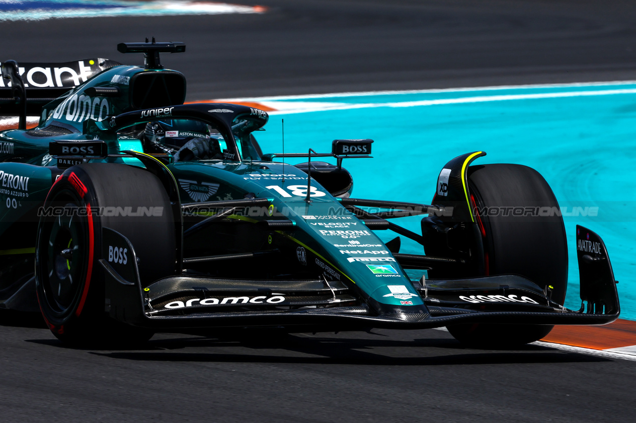 GP MIAMI, Lance Stroll (CDN), Aston Martin F1 Team 
06.05.2023. Formula 1 World Championship, Rd 5, Miami Grand Prix, Miami, Florida, USA, Qualifiche Day.
- www.xpbimages.com, EMail: requests@xpbimages.com ¬© Copyright: Charniaux / XPB Images