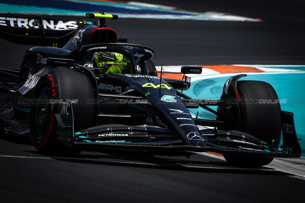 GP MIAMI, Lewis Hamilton (GBR), Mercedes AMG F1  
06.05.2023. Formula 1 World Championship, Rd 5, Miami Grand Prix, Miami, Florida, USA, Qualifiche Day.
- www.xpbimages.com, EMail: requests@xpbimages.com ¬© Copyright: Charniaux / XPB Images