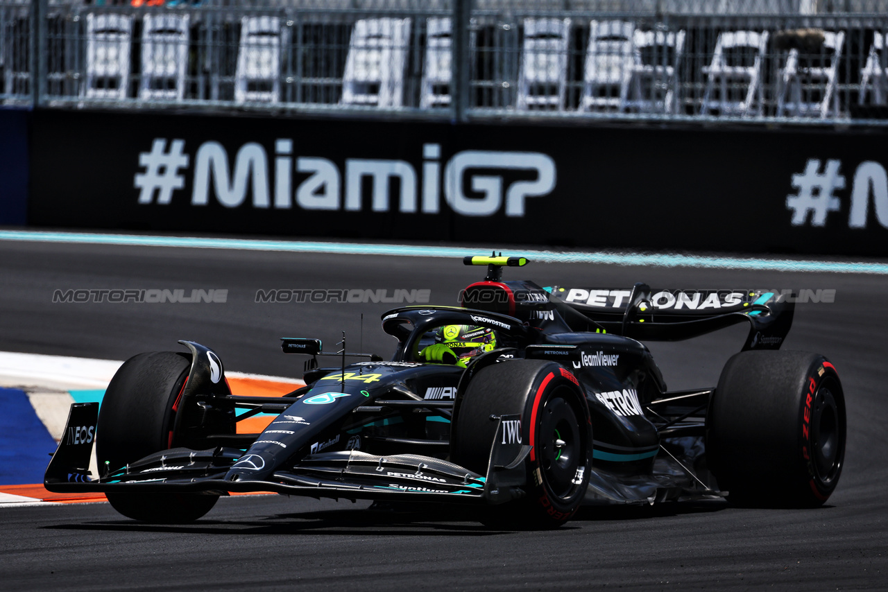 GP MIAMI, Lewis Hamilton (GBR) Mercedes AMG F1 W14.

06.05.2023. Formula 1 World Championship, Rd 5, Miami Grand Prix, Miami, Florida, USA, Qualifiche Day.

- www.xpbimages.com, EMail: requests@xpbimages.com ¬© Copyright: Moy / XPB Images