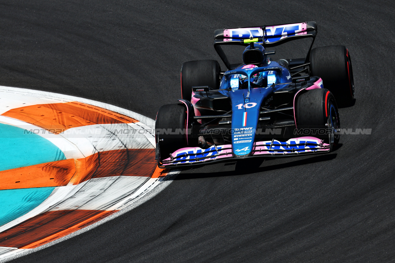 GP MIAMI, Pierre Gasly (FRA) Alpine F1 Team A523.

06.05.2023. Formula 1 World Championship, Rd 5, Miami Grand Prix, Miami, Florida, USA, Qualifiche Day.

- www.xpbimages.com, EMail: requests@xpbimages.com ¬© Copyright: Moy / XPB Images