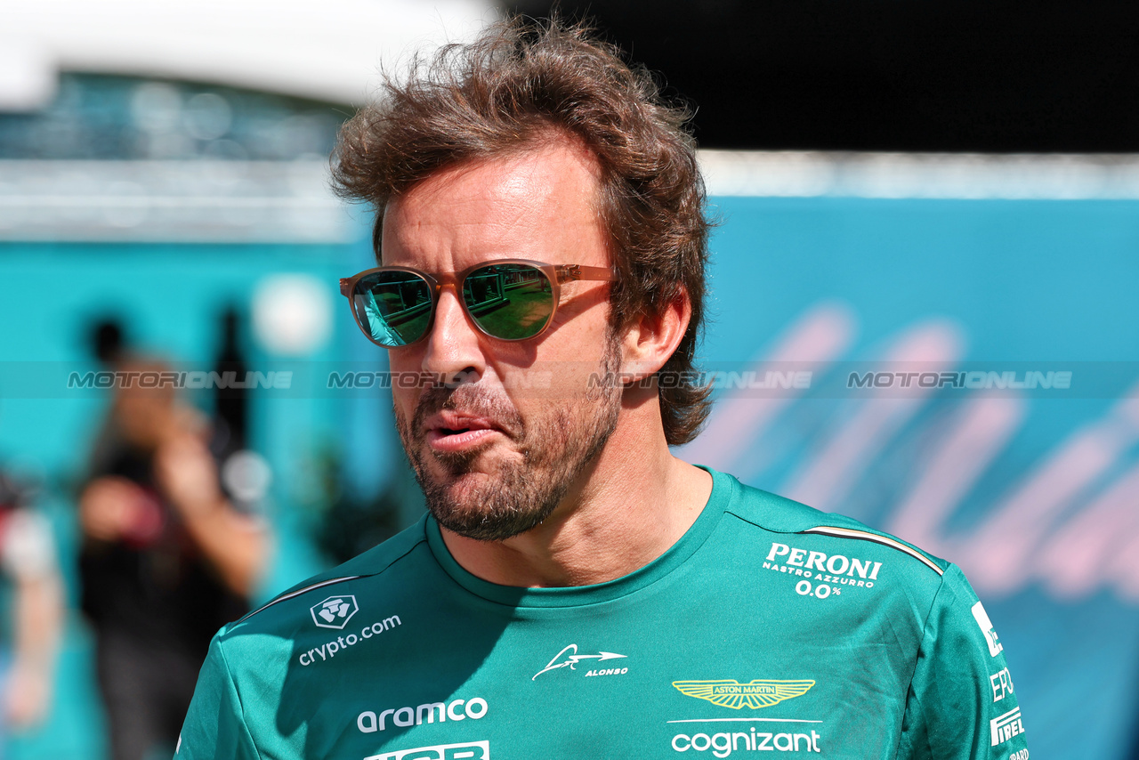 GP MIAMI, Fernando Alonso (ESP) Aston Martin F1 Team.

06.05.2023. Formula 1 World Championship, Rd 5, Miami Grand Prix, Miami, Florida, USA, Qualifiche Day.

- www.xpbimages.com, EMail: requests@xpbimages.com ¬© Copyright: Moy / XPB Images