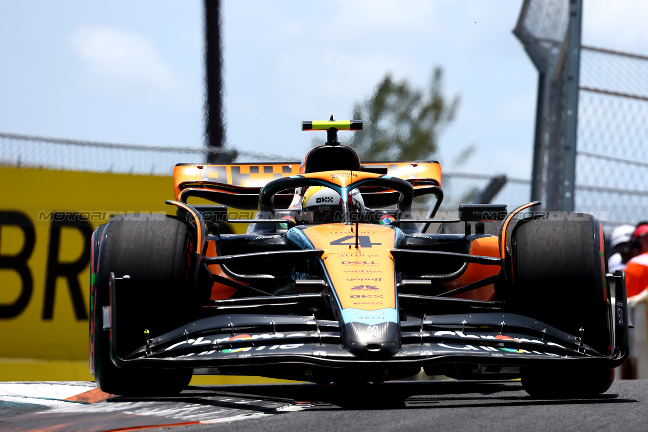 GP MIAMI, Lando Norris (GBR) McLaren MCL60.

06.05.2023. Formula 1 World Championship, Rd 5, Miami Grand Prix, Miami, Florida, USA, Qualifiche Day.

 - www.xpbimages.com, EMail: requests@xpbimages.com ¬© Copyright: Coates / XPB Images