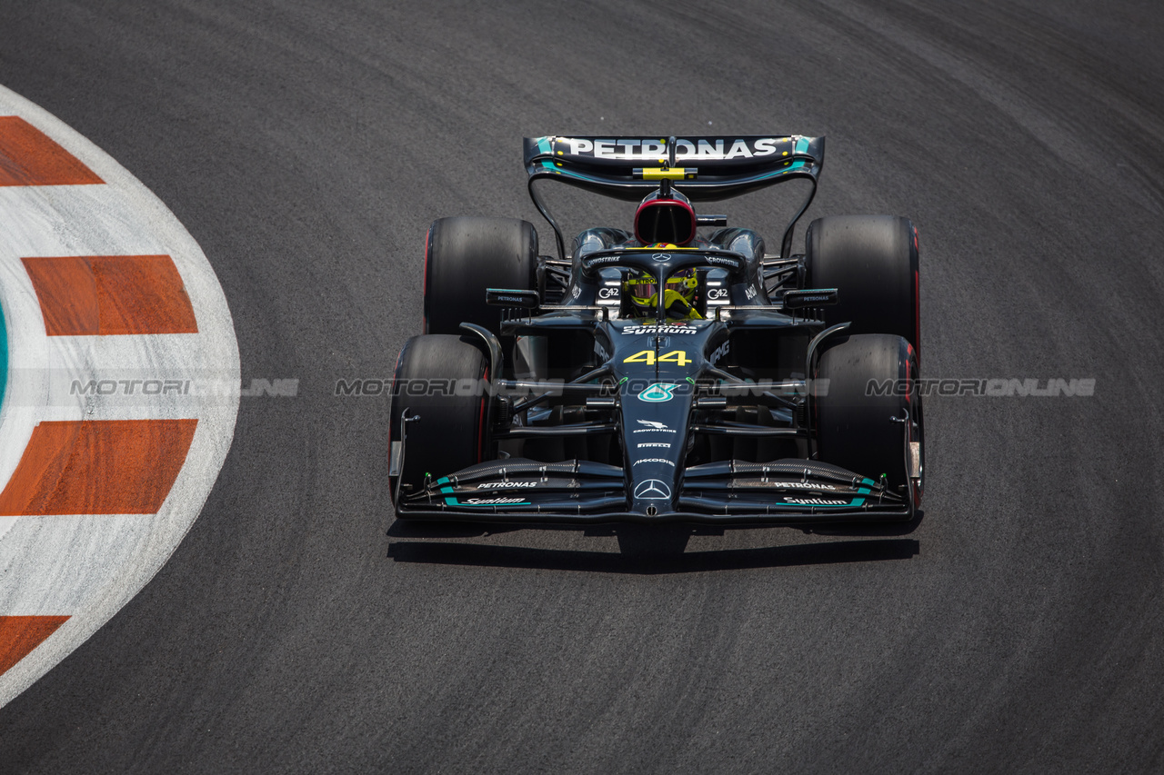 GP MIAMI, Lewis Hamilton (GBR) Mercedes AMG F1 W14.
06.05.2023. Formula 1 World Championship, Rd 5, Miami Grand Prix, Miami, Florida, USA, Qualifiche Day.
- www.xpbimages.com, EMail: requests@xpbimages.com ¬© Copyright: Bearne / XPB Images