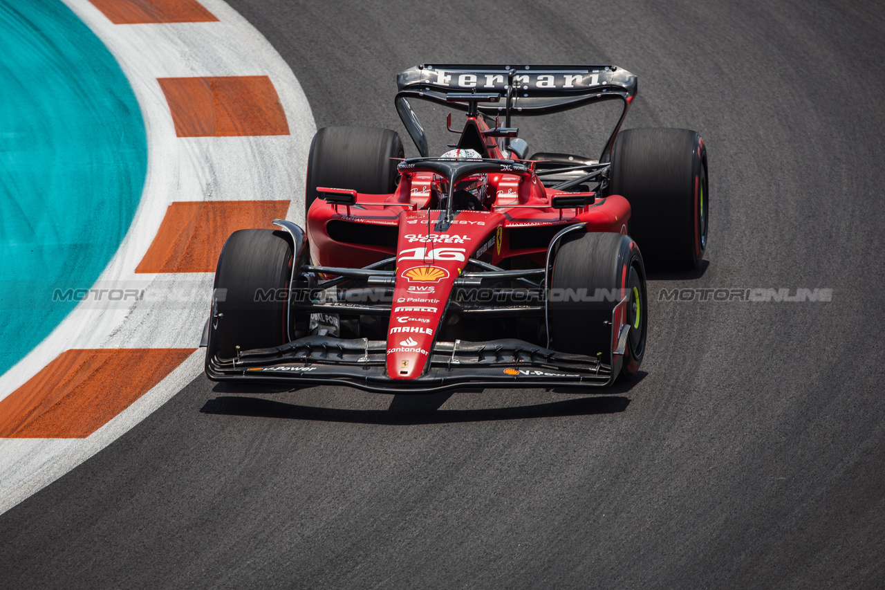 GP MIAMI, Charles Leclerc (MON) Ferrari F1-23.
06.05.2023. Formula 1 World Championship, Rd 5, Miami Grand Prix, Miami, Florida, USA, Qualifiche Day.
- www.xpbimages.com, EMail: requests@xpbimages.com ¬© Copyright: Bearne / XPB Images