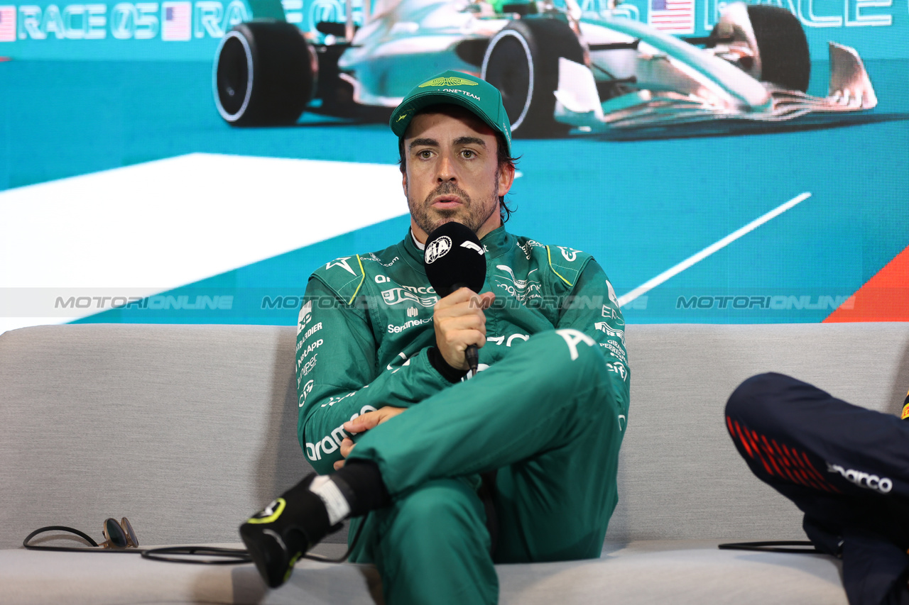 GP MIAMI, Fernando Alonso (ESP) Aston Martin F1 Team in the post qualifying FIA Press Conference.

06.05.2023. Formula 1 World Championship, Rd 5, Miami Grand Prix, Miami, Florida, USA, Qualifiche Day.

- www.xpbimages.com, EMail: requests@xpbimages.com ¬© Copyright: XPB Images