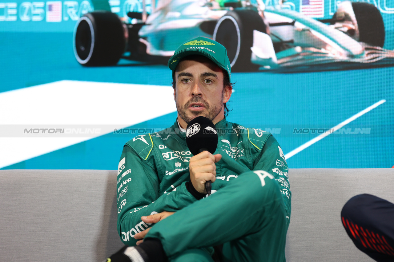 GP MIAMI, Fernando Alonso (ESP) Aston Martin F1 Team in the post qualifying FIA Press Conference.

06.05.2023. Formula 1 World Championship, Rd 5, Miami Grand Prix, Miami, Florida, USA, Qualifiche Day.

- www.xpbimages.com, EMail: requests@xpbimages.com ¬© Copyright: XPB Images