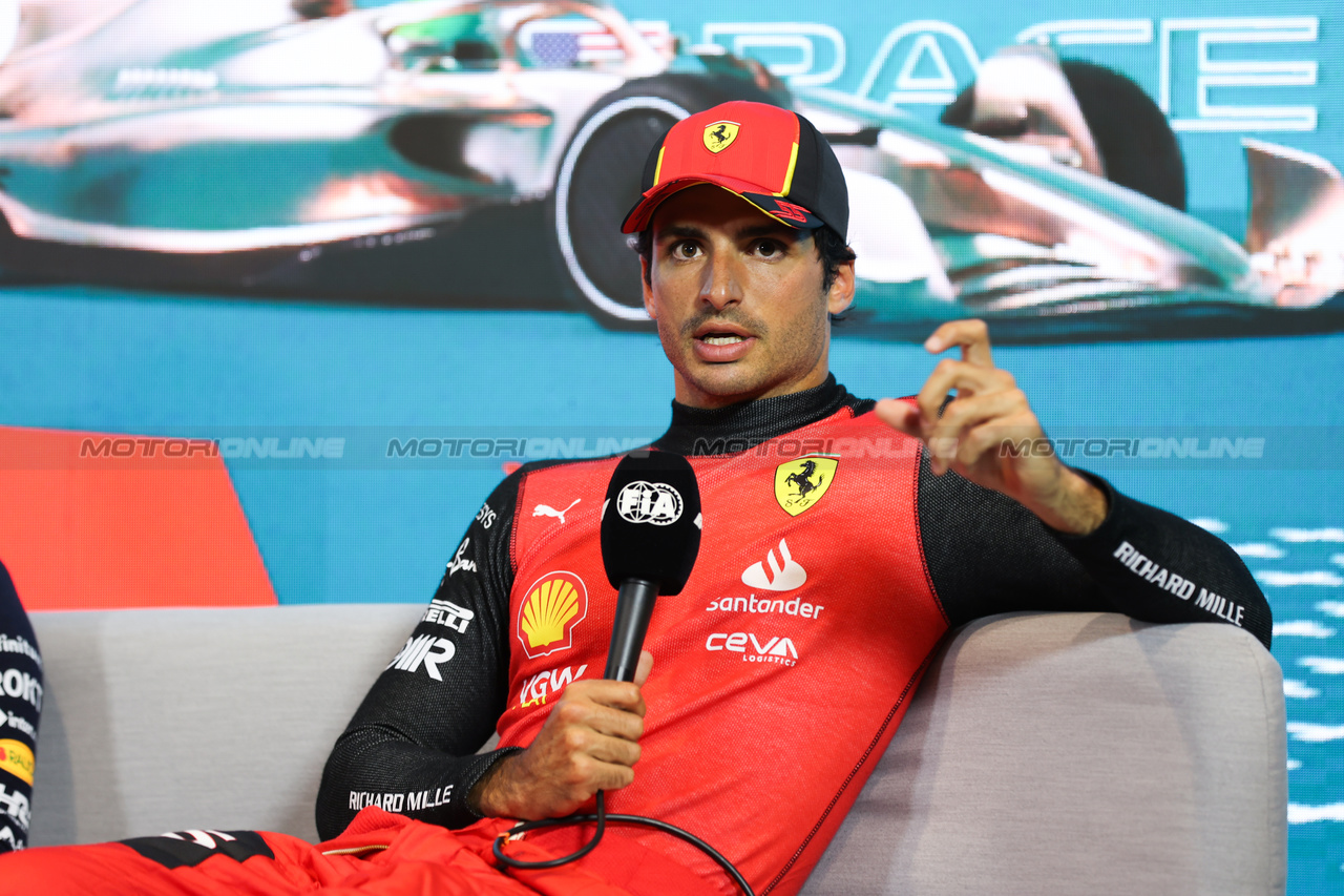 GP MIAMI, Carlos Sainz Jr (ESP) Ferrari in the post qualifying FIA Press Conference.

06.05.2023. Formula 1 World Championship, Rd 5, Miami Grand Prix, Miami, Florida, USA, Qualifiche Day.

- www.xpbimages.com, EMail: requests@xpbimages.com ¬© Copyright: XPB Images