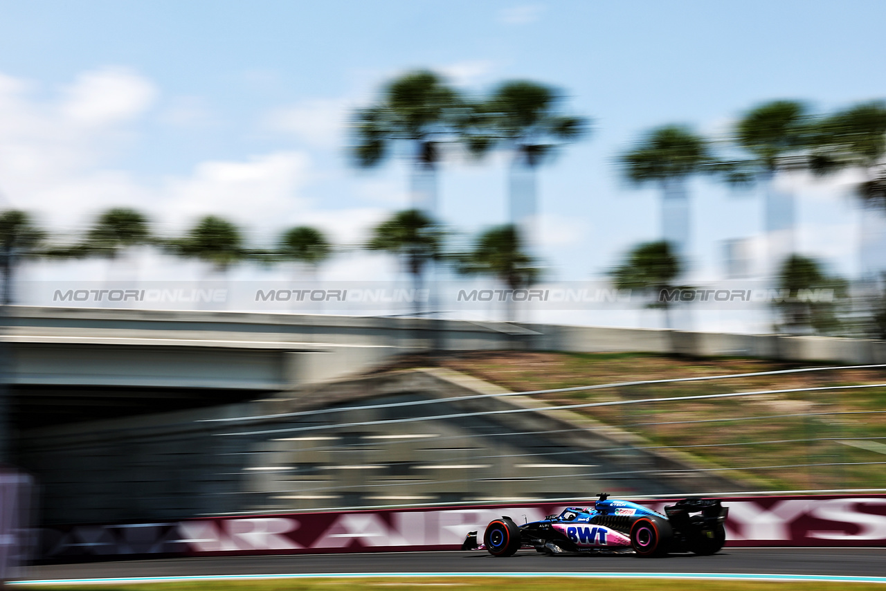 GP MIAMI, Esteban Ocon (FRA) Alpine F1 Team A523.

06.05.2023. Formula 1 World Championship, Rd 5, Miami Grand Prix, Miami, Florida, USA, Qualifiche Day.

 - www.xpbimages.com, EMail: requests@xpbimages.com ¬© Copyright: Coates / XPB Images