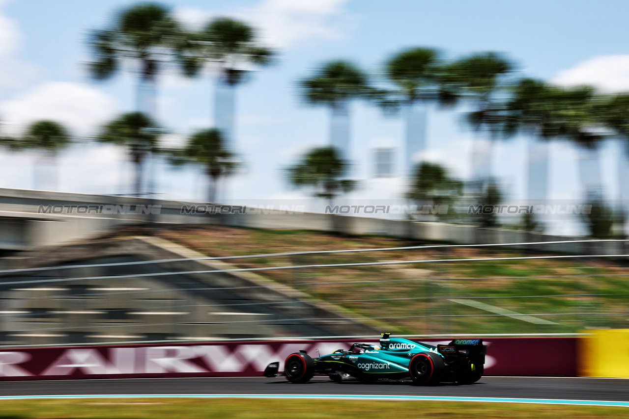 GP MIAMI, Fernando Alonso (ESP) Aston Martin F1 Team AMR23.

06.05.2023. Formula 1 World Championship, Rd 5, Miami Grand Prix, Miami, Florida, USA, Qualifiche Day.

 - www.xpbimages.com, EMail: requests@xpbimages.com ¬© Copyright: Coates / XPB Images