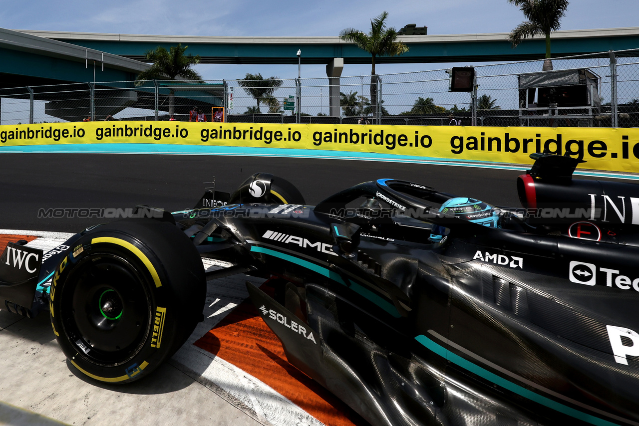 GP MIAMI, George Russell (GBR) Mercedes AMG F1 W14.

05.05.2023. Formula 1 World Championship, Rd 5, Miami Grand Prix, Miami, Florida, USA, Practice Day.

- www.xpbimages.com, EMail: requests@xpbimages.com ¬© Copyright: Bearne / XPB Images