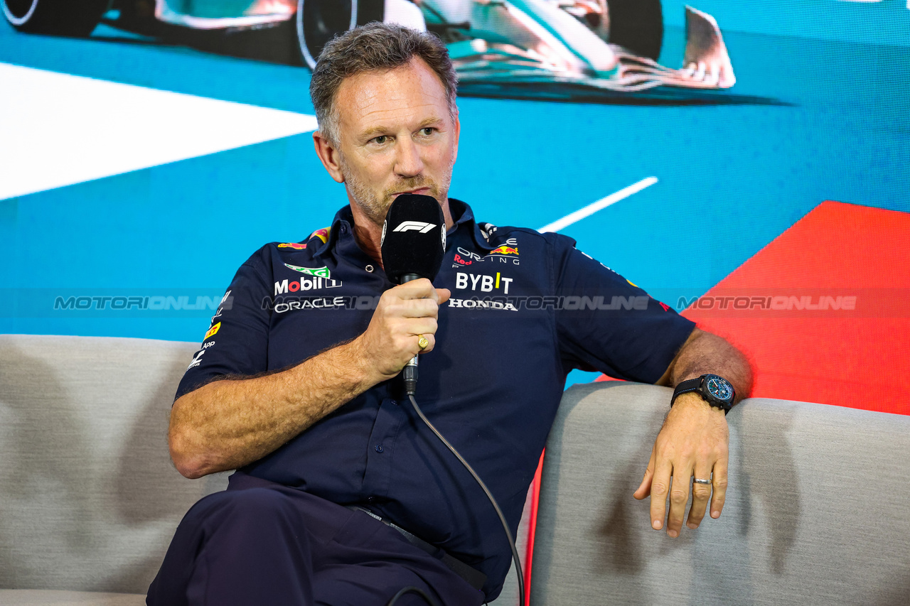 GP MIAMI, Christian Horner (GBR) Red Bull Racing Team Principall in the FIA Press Conference.

05.05.2023. Formula 1 World Championship, Rd 5, Miami Grand Prix, Miami, Florida, USA, Practice Day.

- www.xpbimages.com, EMail: requests@xpbimages.com ¬© Copyright: XPB Images