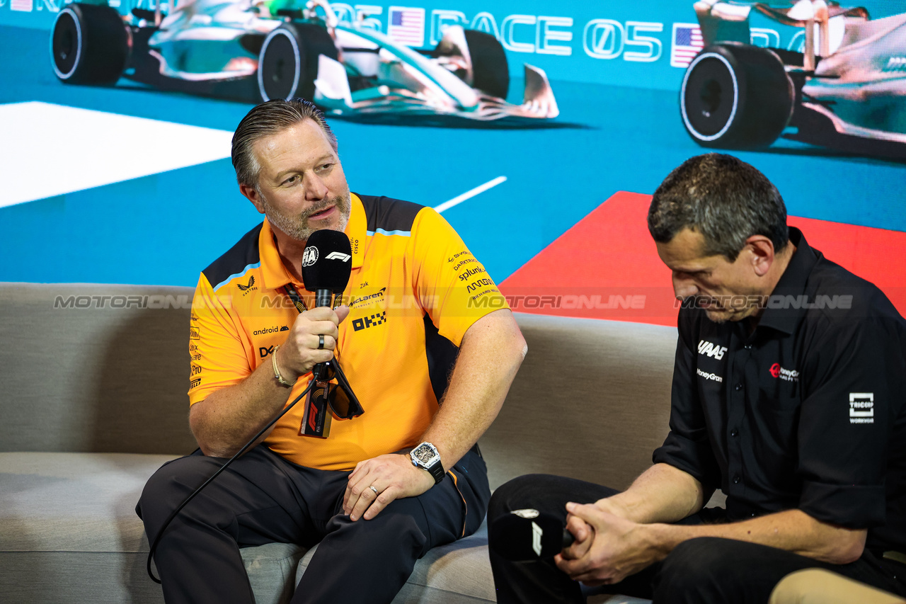 GP MIAMI, Zak Brown (USA) McLaren Executive Director in the FIA Press Conference.

05.05.2023. Formula 1 World Championship, Rd 5, Miami Grand Prix, Miami, Florida, USA, Practice Day.

- www.xpbimages.com, EMail: requests@xpbimages.com ¬© Copyright: XPB Images